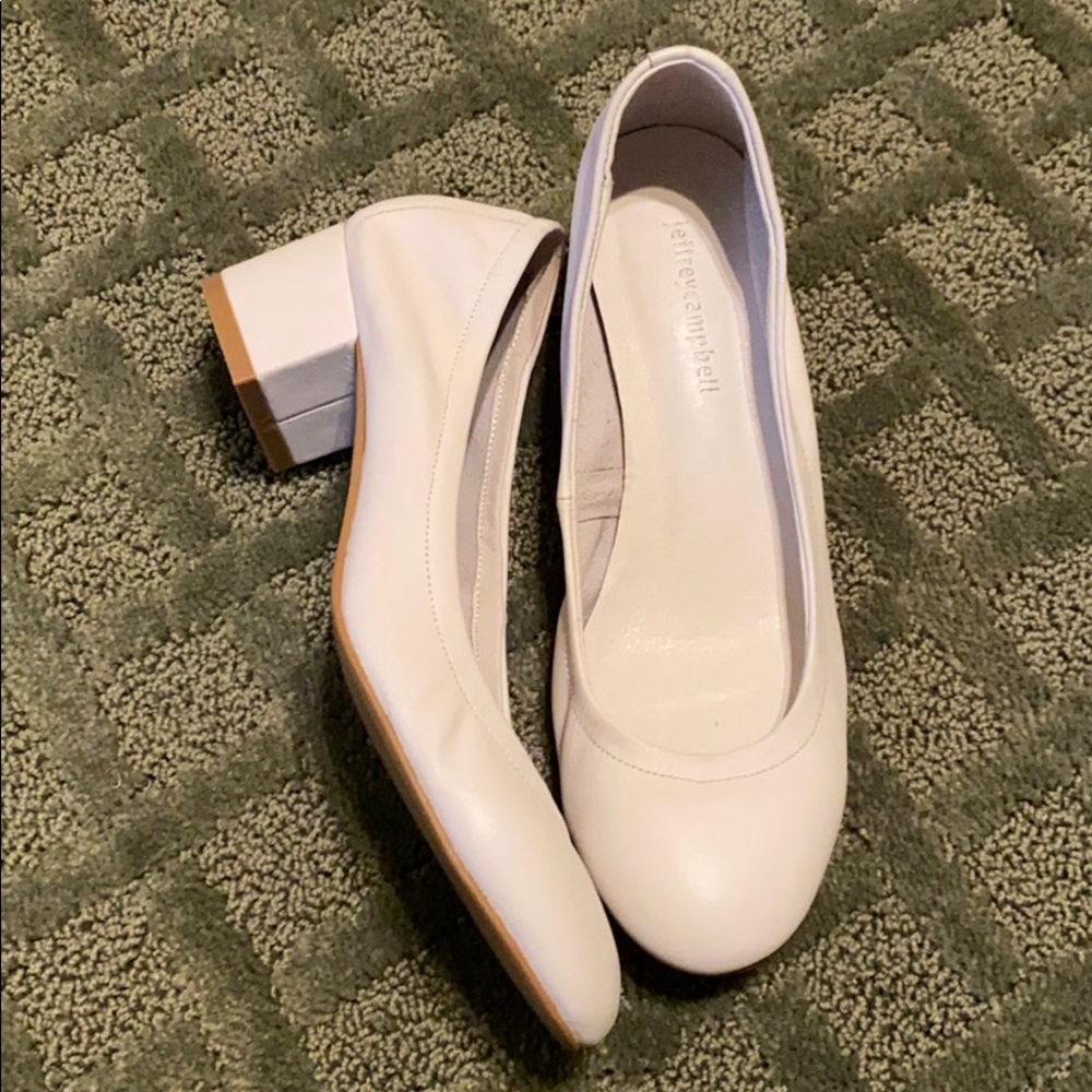 Size 6.5 White Jeffrey Campbell 1.5” Heels
